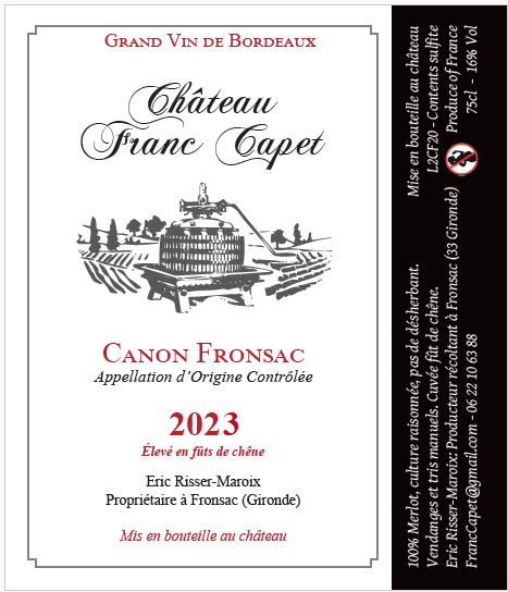 Franc Capet Canon Fronsac  2023